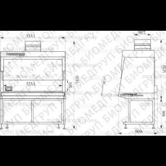 Шкаф вытяжной лабораторный ШВ 1,3 Ламинар С, с блоком УФ, ширина 1,3 м