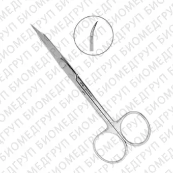 Ножницы хирургические изогнутые GoldmannFox, 125 мм