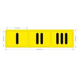 Тактильные предупреждающие наклейки на поручни (I, II, III) 60х230, Желтые